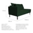 Kit Diva Recamier Azura 140cm Lado Direito e 02 Poltronas Classic Suede Verde - Amarena Móveis