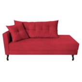 Kit Diva Recamier Azura 140cm Lado Direito e 02 Poltronas Classic Suede Vermelho - Amarena Móveis