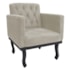 Kit Diva Recamier Azura 140cm Lado Esquerdo e 02 Poltronas Classic Linho Bege - Amarena Móveis