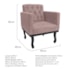Kit Diva Recamier Azura 140cm Lado Esquerdo e 02 Poltronas Classic Linho Rosê - Amarena Móveis