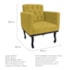 Kit Diva Recamier Azura 140cm Lado Esquerdo e 02 Poltronas Classic Suede Amarelo - Amarena Móveis
