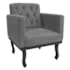 Kit Diva Recamier Azura 140cm Lado Esquerdo e 02 Poltronas Classic Suede Cinza - Amarena Móveis