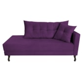 Kit Diva Recamier Azura 140cm Lado Esquerdo e 02 Poltronas Classic Suede Roxo - Amarena Móveis