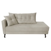 Kit Diva Recamier Azura 160cm Lado Direito e 02 Poltronas Classic Linho Bege - Amarena Móveis