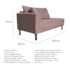 Kit Diva Recamier Azura 160cm Lado Esquerdo e 02 Poltronas Classic Linho Rosê - Amarena Móveis