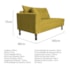 Kit Diva Recamier Azura 160cm Lado Esquerdo e 02 Poltronas Classic Suede Amarelo - Amarena Móveis