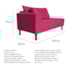 Kit Diva Recamier Azura 160cm Lado Esquerdo e 02 Poltronas Classic Suede Pink - Amarena Móveis
