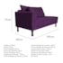 Kit Diva Recamier Azura 160cm Lado Esquerdo e 02 Poltronas Classic Suede Roxo - Amarena Móveis
