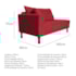 Kit Diva Recamier Azura 160cm Lado Esquerdo e 02 Poltronas Classic Suede Vermelho - Amarena Móveis
