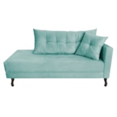 Kit Diva Recamier Azura 160cm Lado Esquerdo e 02 Poltronas Classic Suede Azul Tiffany - Amarena Móveis