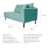 Kit Diva Recamier Azura 160cm Lado Esquerdo e 02 Poltronas Classic Suede Azul Tiffany - Amarena Móveis