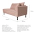 Kit Diva Recamier Azura 160cm Lado Esquerdo e 02 Poltronas Classic Suede Rosê - Amarena Móveis