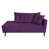 Kit Diva Recamier Azura 160cm Lado Esquerdo e 02 Poltronas Classic Suede Roxo - Amarena Móveis