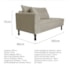 Kit Diva Recamier Azura 185cm Lado Direito e 02 Poltronas Classic Linho Bege - Amarena Móveis