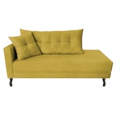 Kit Diva Recamier Azura 185cm Lado Direito e 02 Poltronas Classic Suede Amarelo - Amarena Móveis