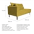 Kit Diva Recamier Azura 185cm Lado Direito e 02 Poltronas Classic Suede Amarelo - Amarena Móveis
