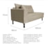 Kit Diva Recamier Azura 185cm Lado Direito e 02 Poltronas Classic Suede Bege - Amarena Móveis