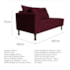 Kit Diva Recamier Azura 185cm Lado Direito e 02 Poltronas Classic Suede Bordô - Amarena Móveis