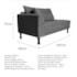 Kit Diva Recamier Azura 185cm Lado Direito e 02 Poltronas Classic Suede Cinza - Amarena Móveis