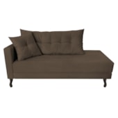 Kit Diva Recamier Azura 185cm Lado Direito e 02 Poltronas Classic Suede Marrom - Amarena Móveis