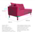 Kit Diva Recamier Azura 185cm Lado Direito e 02 Poltronas Classic Suede Pink - Amarena Móveis