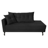 Kit Diva Recamier Azura 185cm Lado Direito e 02 Poltronas Classic Suede Preto - Amarena Móveis