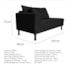 Kit Diva Recamier Azura 185cm Lado Direito e 02 Poltronas Classic Suede Preto - Amarena Móveis