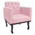 Kit Diva Recamier Azura 185cm Lado Direito e 02 Poltronas Classic Suede Rosa Bebê - Amarena Móveis