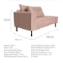 Kit Diva Recamier Azura 185cm Lado Direito e 02 Poltronas Classic Suede Rosê - Amarena Móveis