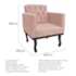 Kit Diva Recamier Azura 185cm Lado Direito e 02 Poltronas Classic Suede Rosê - Amarena Móveis