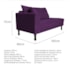 Kit Diva Recamier Azura 185cm Lado Direito e 02 Poltronas Classic Suede Roxo - Amarena Móveis