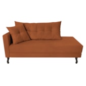 Kit Diva Recamier Azura 185cm Lado Direito e 02 Poltronas Classic Suede Terracota - Amarena Móveis