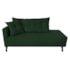 Kit Diva Recamier Azura 185cm Lado Direito e 02 Poltronas Classic Suede Verde - Amarena Móveis