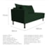 Kit Diva Recamier Azura 185cm Lado Direito e 02 Poltronas Classic Suede Verde - Amarena Móveis