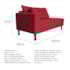 Kit Diva Recamier Azura 185cm Lado Direito e 02 Poltronas Classic Suede Vermelho - Amarena Móveis