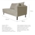 Kit Diva Recamier Azura 185cm Lado Esquerdo e 02 Poltronas Classic Linho Bege - Amarena Móveis