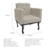 Kit Diva Recamier Azura 185cm Lado Esquerdo e 02 Poltronas Classic Linho Bege - Amarena Móveis