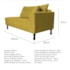 Kit Diva Recamier Azura 185cm Lado Esquerdo e 02 Poltronas Classic Suede Amarelo - Amarena Móveis