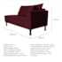 Kit Diva Recamier Azura 185cm Lado Esquerdo e 02 Poltronas Classic Suede Bordô - Amarena Móveis