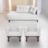 Kit Diva Recamier Azura 185cm Lado Esquerdo e 02 Poltronas Classic Suede Branco - Amarena Móveis