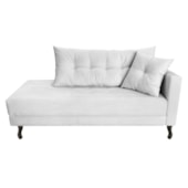 Kit Diva Recamier Azura 185cm Lado Esquerdo e 02 Poltronas Classic Suede Branco - Amarena Móveis
