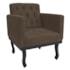 Kit Diva Recamier Azura 185cm Lado Esquerdo e 02 Poltronas Classic Suede Marrom - Amarena Móveis