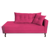 Kit Diva Recamier Azura 185cm Lado Esquerdo e 02 Poltronas Classic Suede Pink - Amarena Móveis