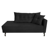 Kit Diva Recamier Azura 185cm Lado Esquerdo e 02 Poltronas Classic Suede Preto - Amarena Móveis