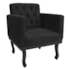 Kit Diva Recamier Azura 185cm Lado Esquerdo e 02 Poltronas Classic Suede Preto - Amarena Móveis