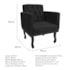 Kit Diva Recamier Azura 185cm Lado Esquerdo e 02 Poltronas Classic Suede Preto - Amarena Móveis