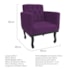 Kit Diva Recamier Azura 185cm Lado Esquerdo e 02 Poltronas Classic Suede Roxo - Amarena Móveis