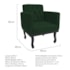 Kit Diva Recamier Azura 185cm Lado Esquerdo e 02 Poltronas Classic Suede Verde - Amarena Móveis