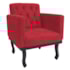 Kit Diva Recamier Azura 185cm Lado Esquerdo e 02 Poltronas Classic Suede Vermelho - Amarena Móveis