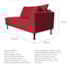 Kit Diva Recamier Azura 185cm Lado Esquerdo e 02 Poltronas Classic Suede Vermelho - Amarena Móveis